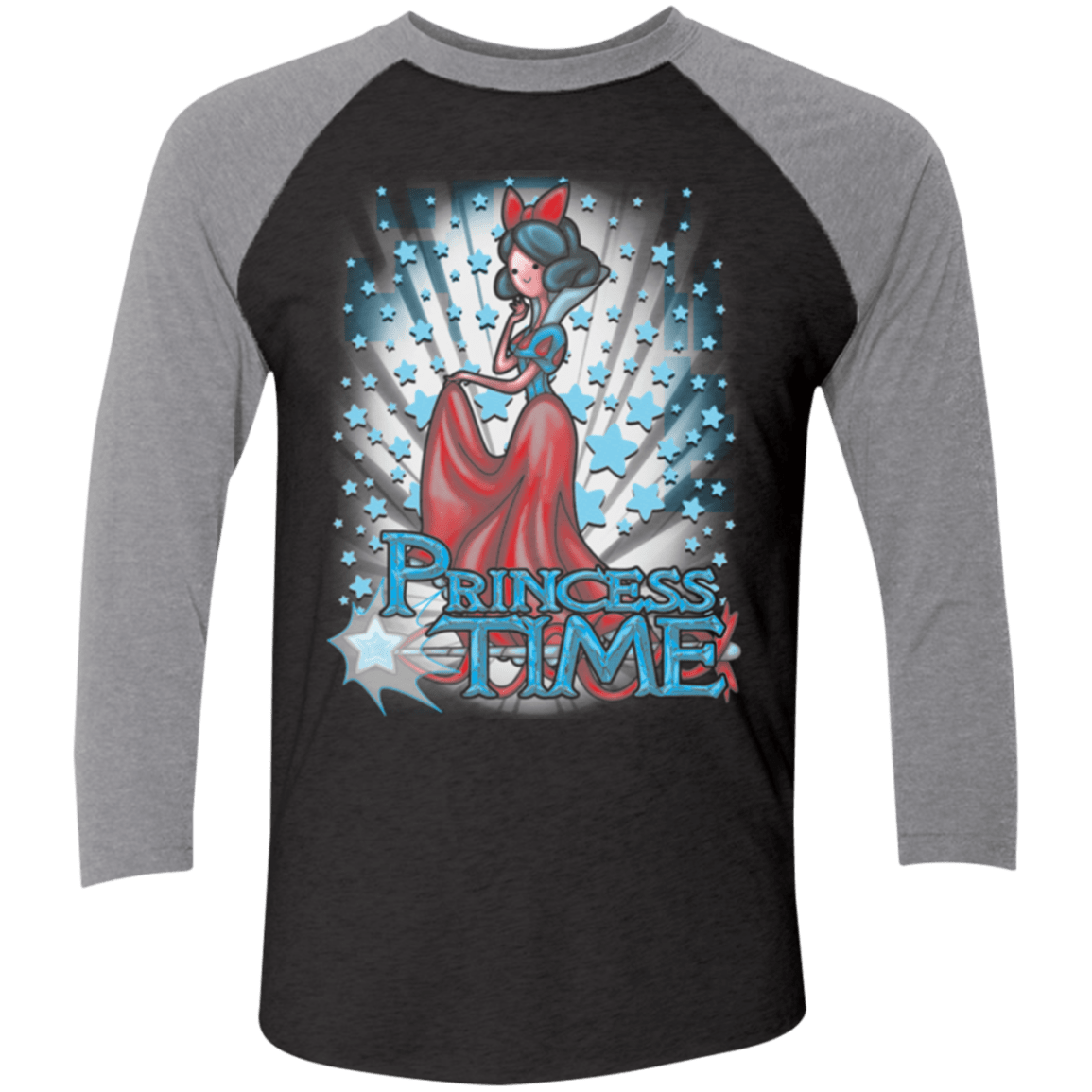 T-Shirts Vintage Black/Premium Heather / X-Small Princess Time Snow White Men's Triblend 3/4 Sleeve