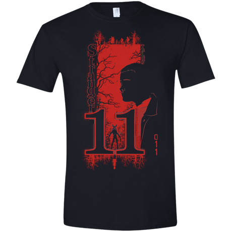 T-Shirts Black / X-Small Profile-Stranger Things 11 Men's Semi-Fitted Softstyle