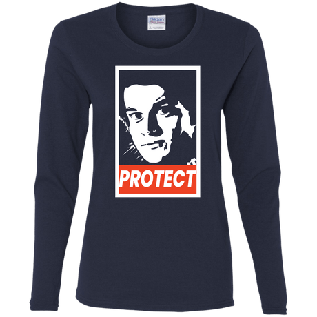 T-Shirts Navy / S PROTECT Women's Long Sleeve T-Shirt