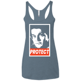 T-Shirts Indigo / X-Small PROTECT Women's Triblend Racerback Tank