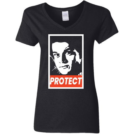 T-Shirts Black / S PROTECT Women's V-Neck T-Shirt