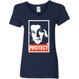 T-Shirts Navy / S PROTECT Women's V-Neck T-Shirt