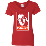 T-Shirts Red / S PROTECT Women's V-Neck T-Shirt