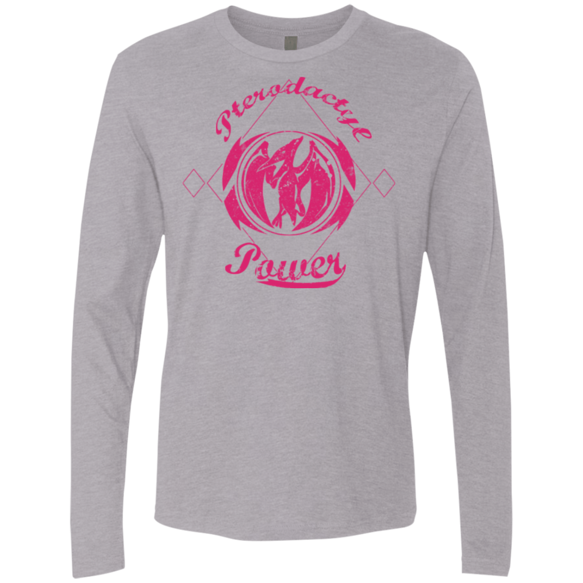 T-Shirts Heather Grey / Small Pterodactyl Men's Premium Long Sleeve