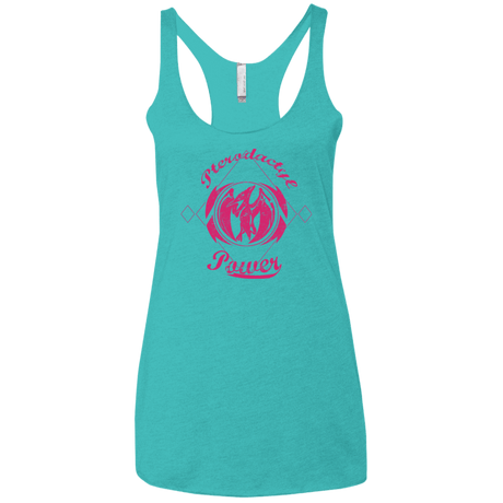 T-Shirts Tahiti Blue / X-Small Pterodactyl Women's Triblend Racerback Tank