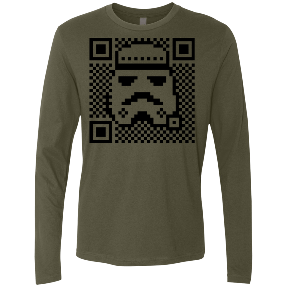 T-Shirts Military Green / Small QR trooper Men's Premium Long Sleeve