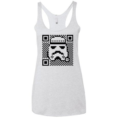 T-Shirts Heather White / X-Small QR trooper Women's Triblend Racerback Tank