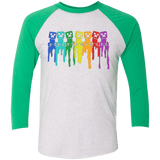 T-Shirts Heather White/Envy / X-Small Rainbow Creeps Triblend 3/4 Sleeve