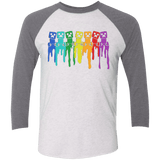 T-Shirts Heather White/Premium Heather / X-Small Rainbow Creeps Triblend 3/4 Sleeve