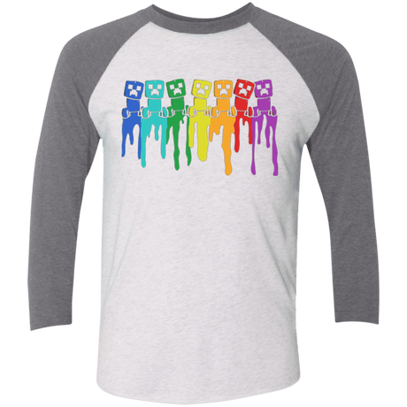 T-Shirts Heather White/Premium Heather / X-Small Rainbow Creeps Triblend 3/4 Sleeve