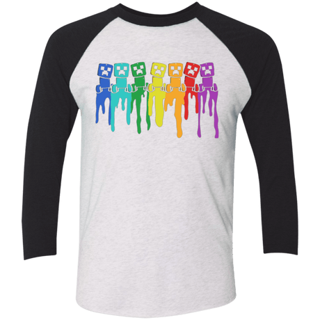 T-Shirts Heather White/Vintage Black / X-Small Rainbow Creeps Triblend 3/4 Sleeve