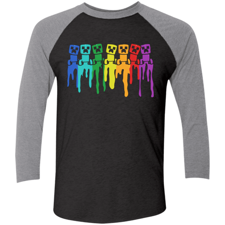 T-Shirts Vintage Black/Premium Heather / X-Small Rainbow Creeps Triblend 3/4 Sleeve