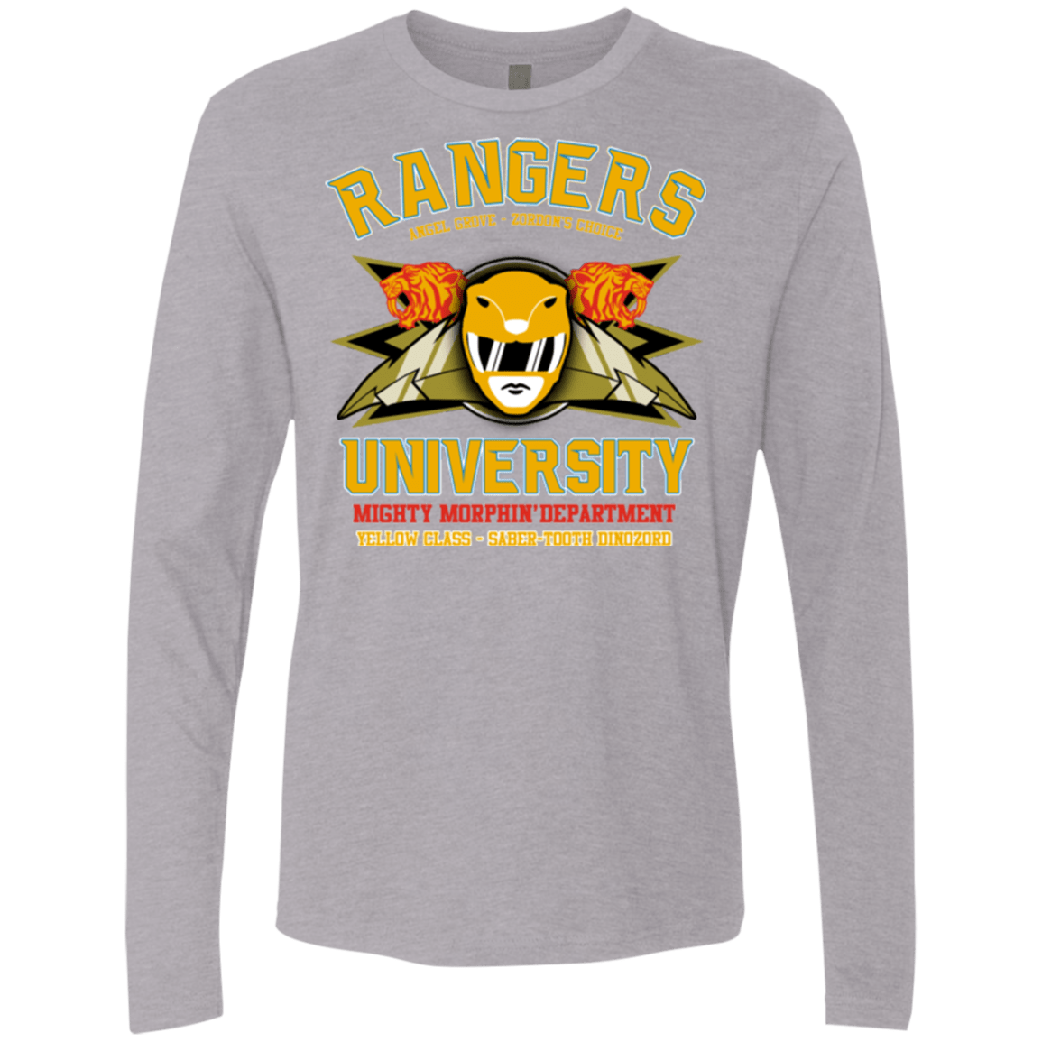 T-Shirts Heather Grey / Small Rangers U Yellow Ranger Men's Premium Long Sleeve