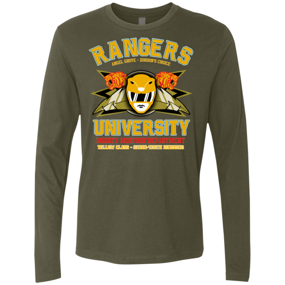 T-Shirts Military Green / Small Rangers U Yellow Ranger Men's Premium Long Sleeve