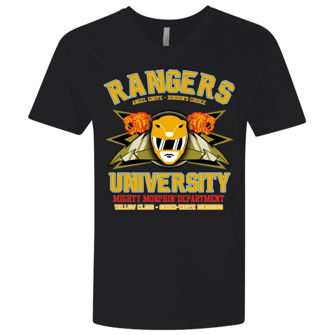 T-Shirts Black / X-Small Rangers U Yellow Ranger Men's Premium V-Neck