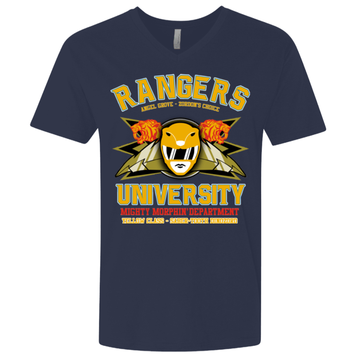 T-Shirts Midnight Navy / X-Small Rangers U Yellow Ranger Men's Premium V-Neck