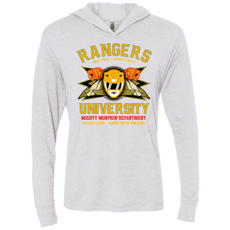 T-Shirts Heather White / X-Small Rangers U Yellow Ranger Triblend Long Sleeve Hoodie Tee