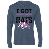 T-Shirts Indigo / X-Small Rats on rats on rats Triblend Long Sleeve Hoodie Tee