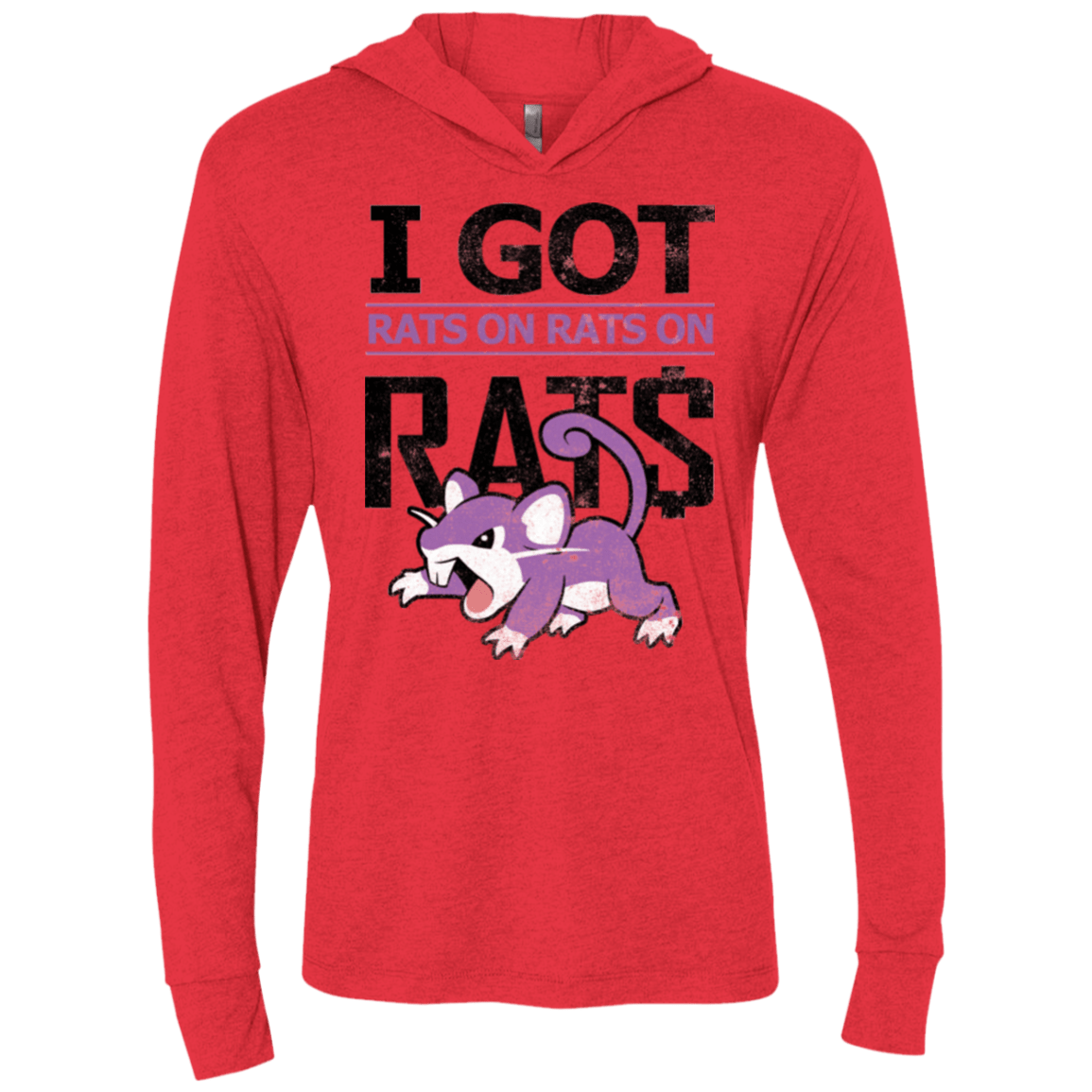 T-Shirts Vintage Red / X-Small Rats on rats on rats Triblend Long Sleeve Hoodie Tee