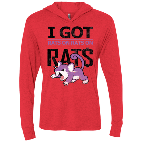 T-Shirts Vintage Red / X-Small Rats on rats on rats Triblend Long Sleeve Hoodie Tee