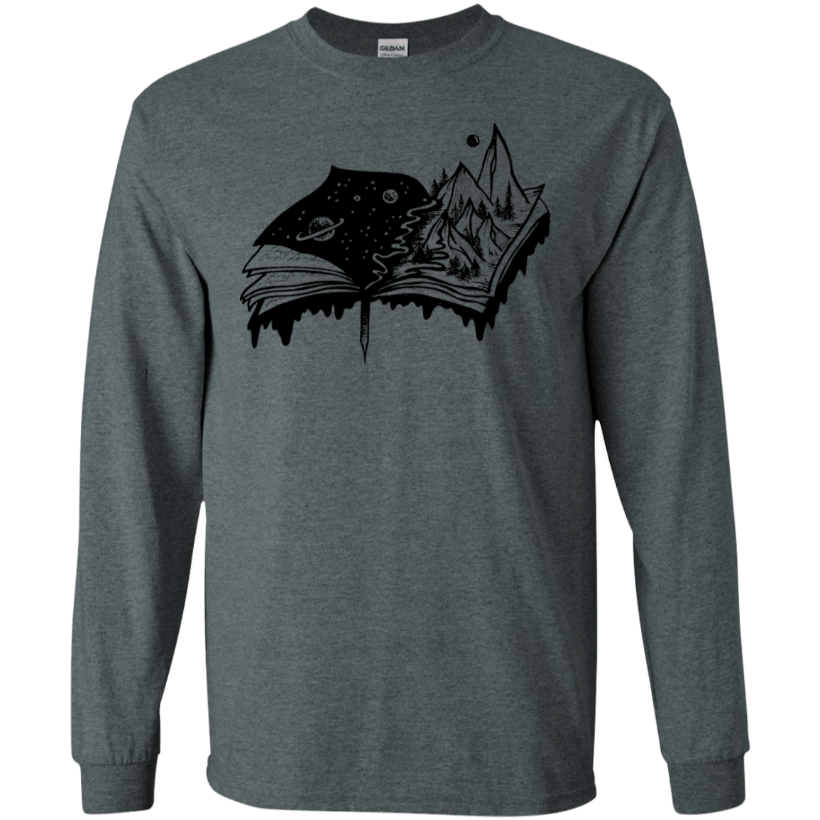 T-Shirts Dark Heather / S Reading is Life Men's Long Sleeve T-Shirt