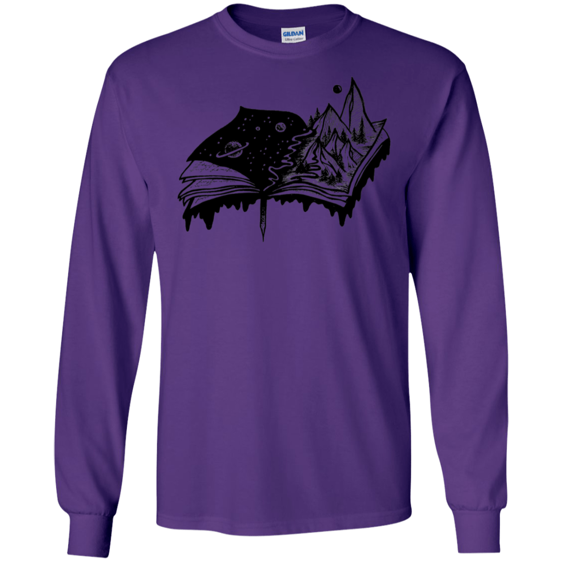 T-Shirts Purple / S Reading is Life Men's Long Sleeve T-Shirt