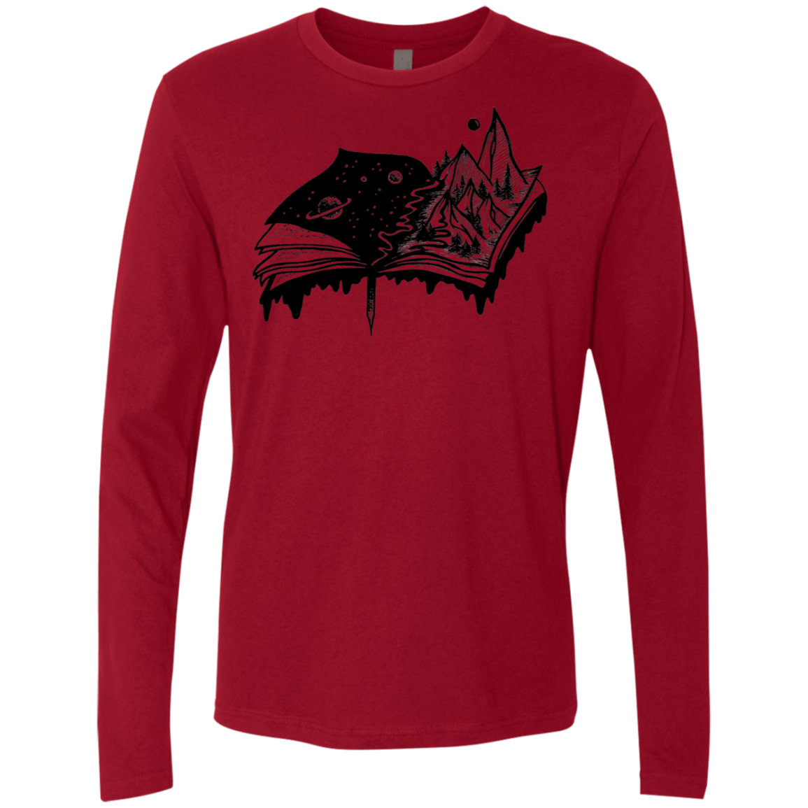 T-Shirts Cardinal / S Reading is Life Men's Premium Long Sleeve
