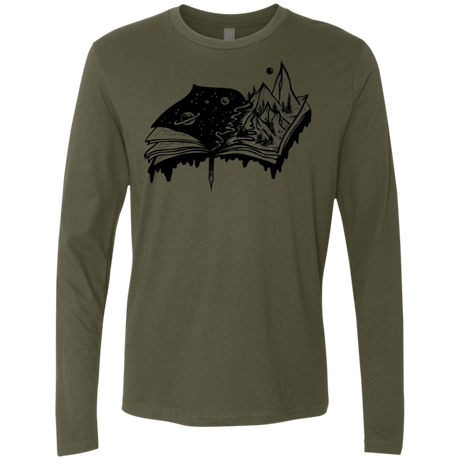 T-Shirts Military Green / S Reading is Life Men's Premium Long Sleeve