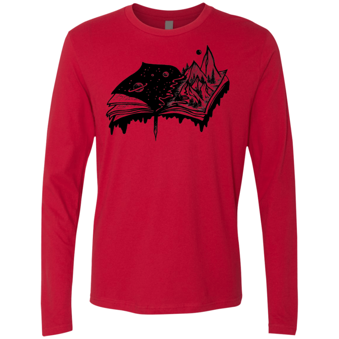 T-Shirts Red / S Reading is Life Men's Premium Long Sleeve