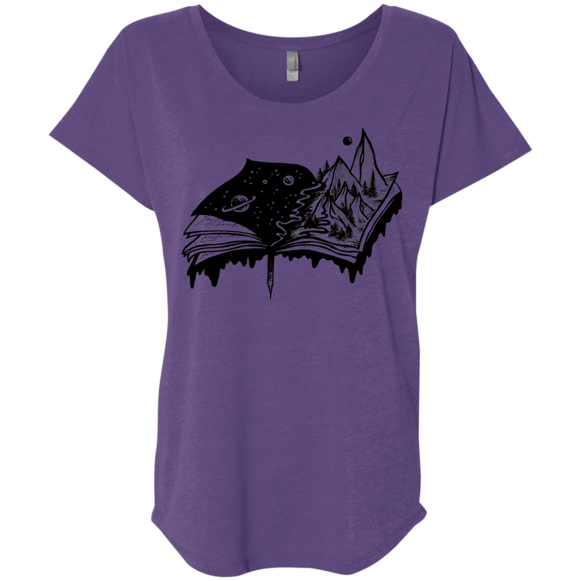 T-Shirts Purple Rush / X-Small Reading is Life Triblend Dolman Sleeve