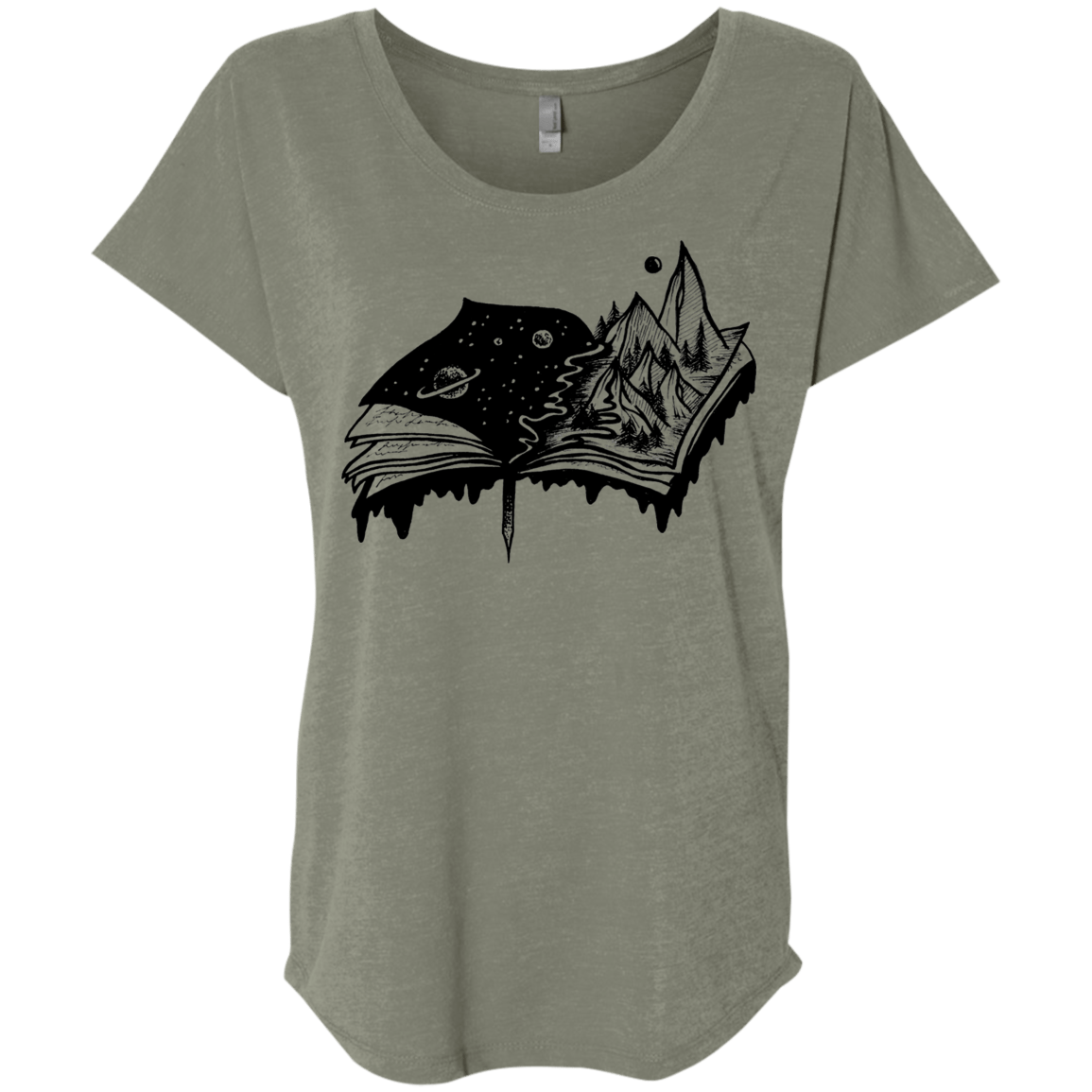 T-Shirts Venetian Grey / X-Small Reading is Life Triblend Dolman Sleeve