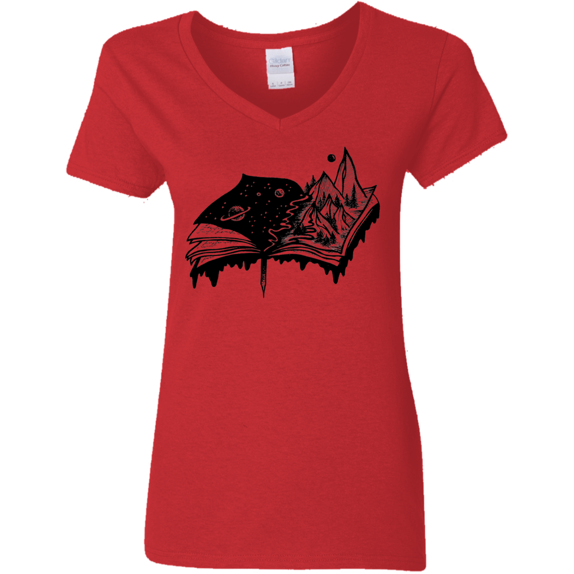 T-Shirts Red / S Reading is Life Women's V-Neck T-Shirt