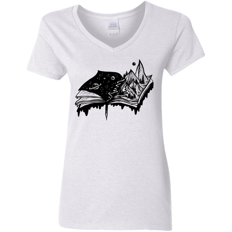 T-Shirts White / S Reading is Life Women's V-Neck T-Shirt