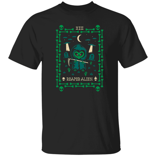 T-Shirts Black / S Reaper Alien Tarot Card T-Shirt