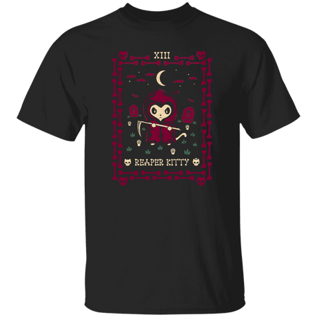 T-Shirts Black / S Reaper Kitty Tarot Card T-Shirt