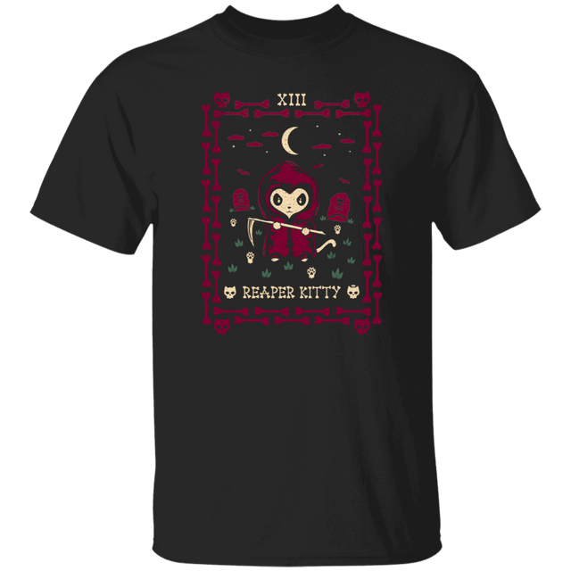 T-Shirts Black / S Reaper Kitty Tarot Card T-Shirt