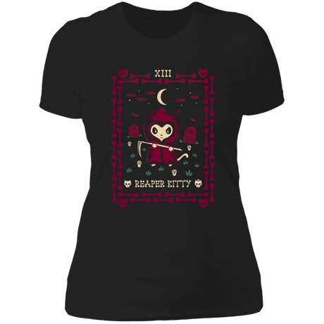 T-Shirts Black / X-Small Reaper Kitty Tarot Card Women's Premium T-Shirt