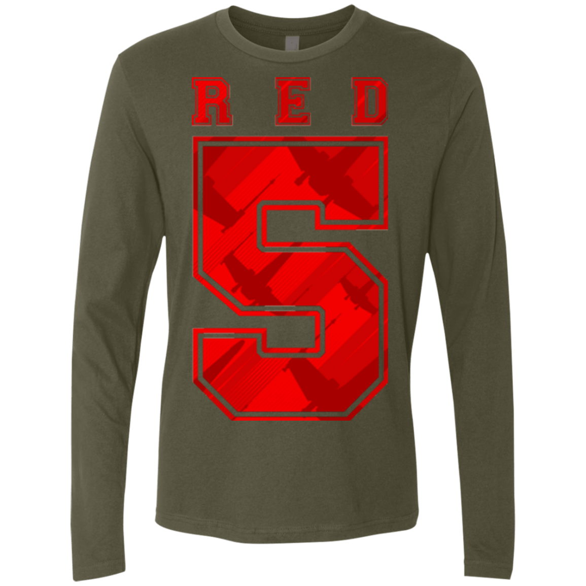 T-Shirts Military Green / Small Red 5 Men's Premium Long Sleeve