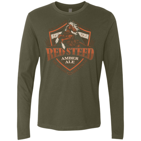 T-Shirts Military Green / Small Red Steed Amber Ale Men's Premium Long Sleeve