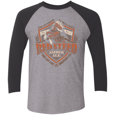 T-Shirts Premium Heather/ Vintage Black / X-Small Red Steed Amber Ale Men's Triblend 3/4 Sleeve