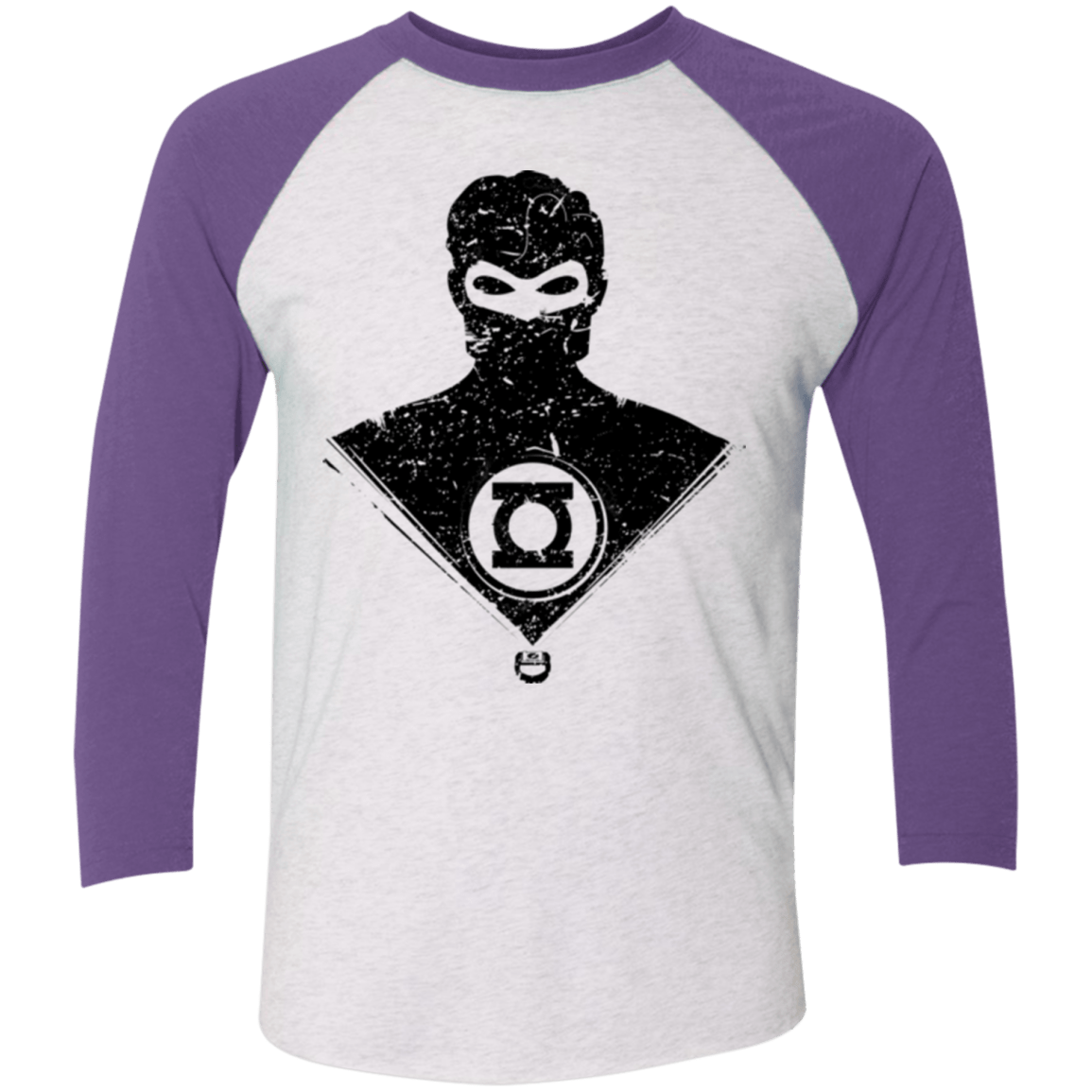 T-Shirts Heather White/Purple Rush / X-Small Ring Shadow Men's Triblend 3/4 Sleeve