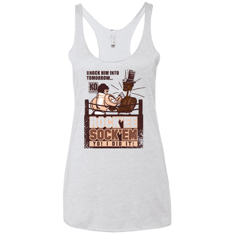 T-Shirts Heather White / X-Small Rockee Sockem Women's Triblend Racerback Tank