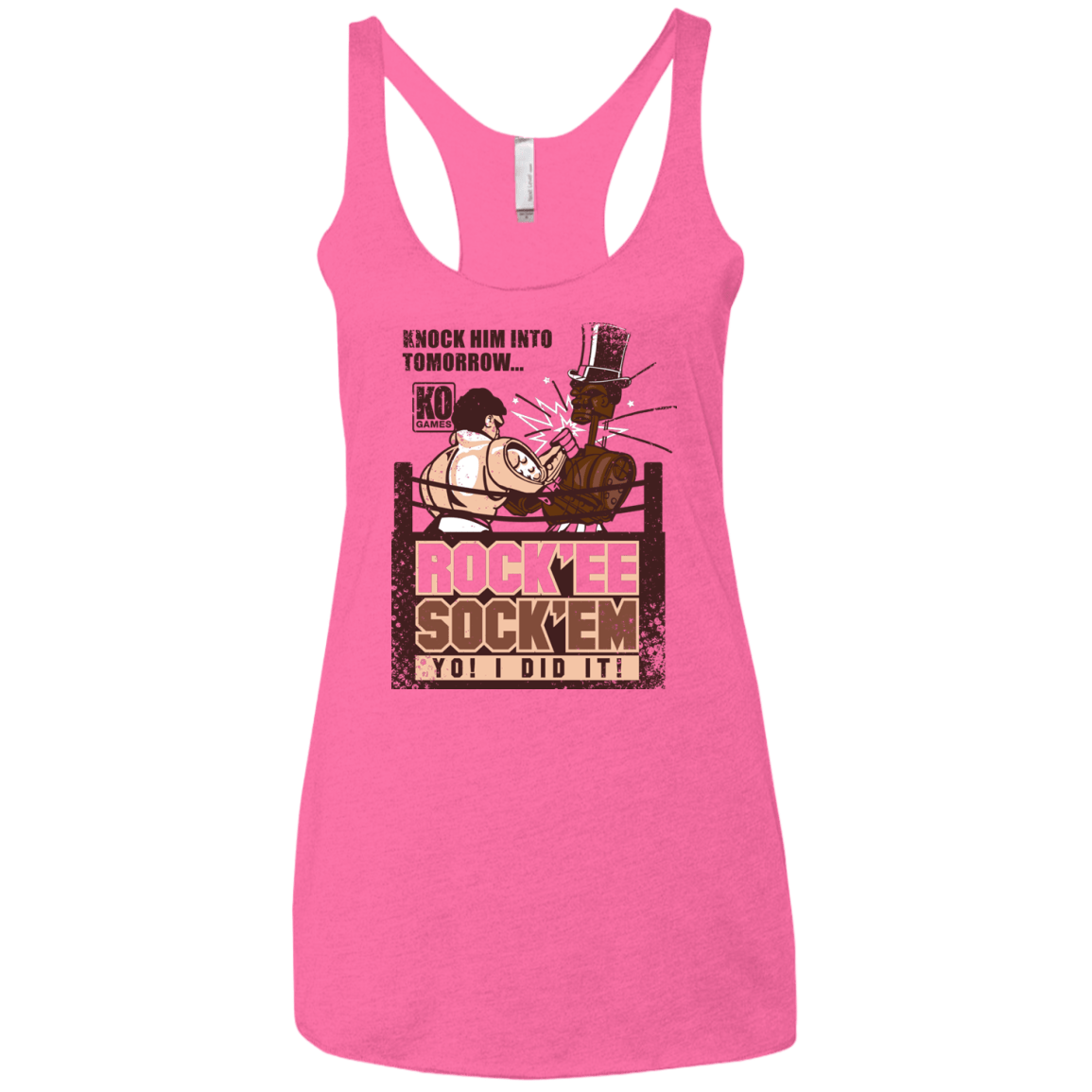 T-Shirts Vintage Pink / X-Small Rockee Sockem Women's Triblend Racerback Tank