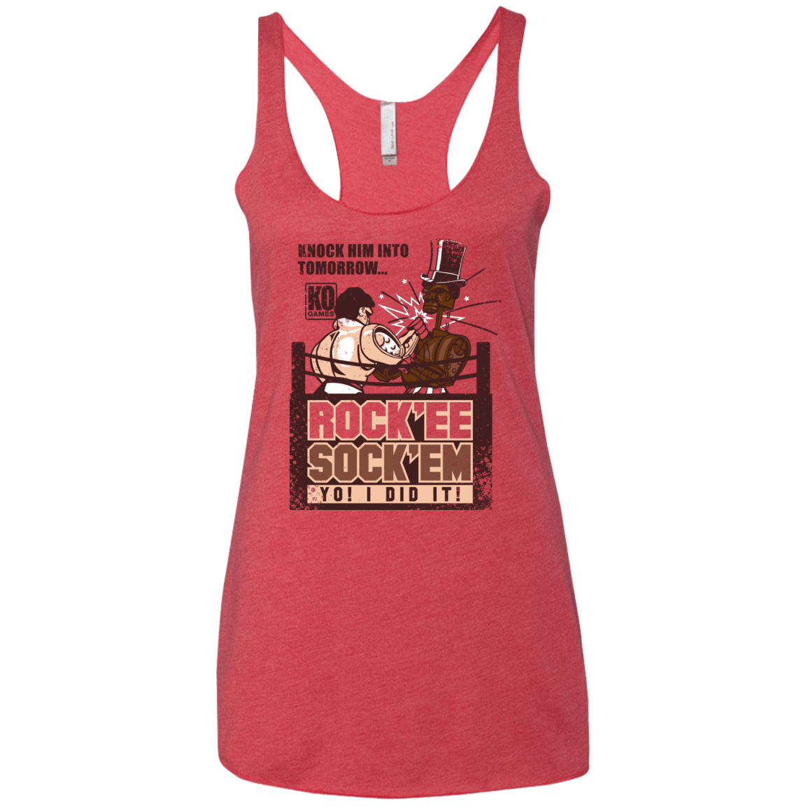T-Shirts Vintage Red / X-Small Rockee Sockem Women's Triblend Racerback Tank
