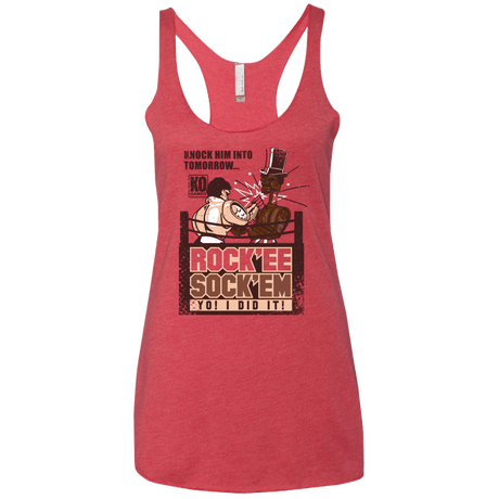 T-Shirts Vintage Red / X-Small Rockee Sockem Women's Triblend Racerback Tank