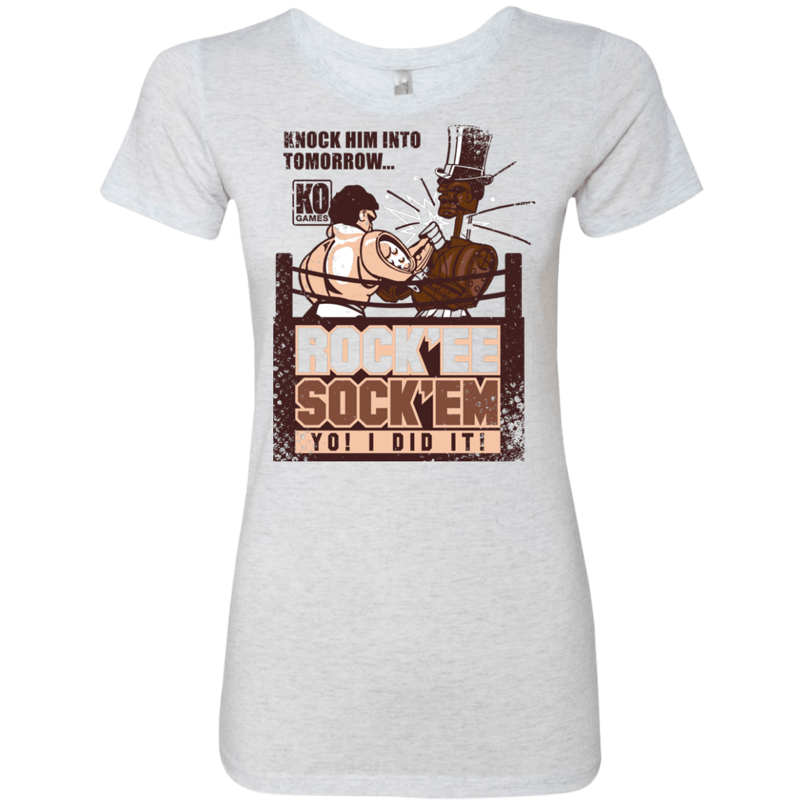 T-Shirts Heather White / Small Rockee Sockem Women's Triblend T-Shirt