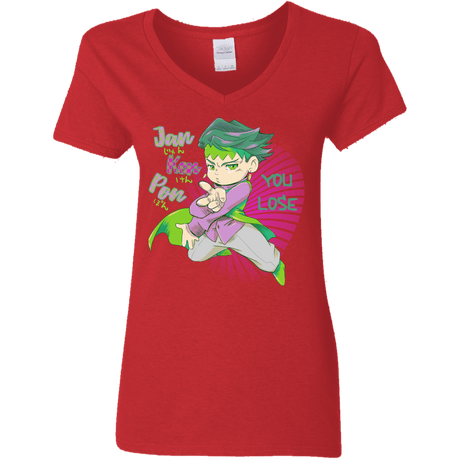 T-Shirts Red / S Rohan Kishibe Women's V-Neck T-Shirt