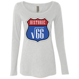 T-Shirts Heather White / Small Route v66 Women's Triblend Long Sleeve Shirt
