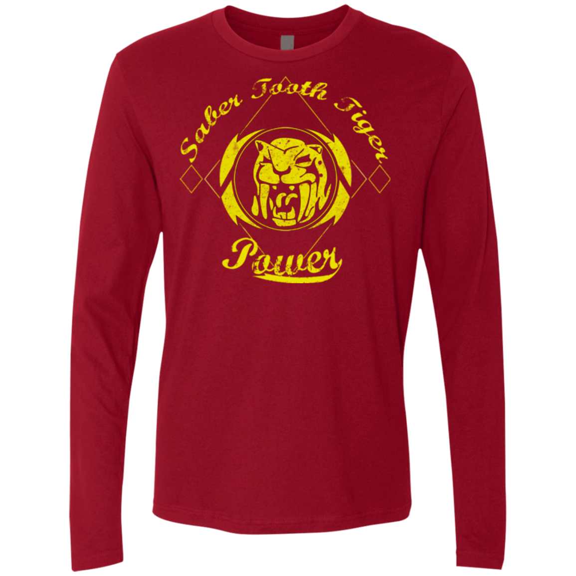 T-Shirts Cardinal / Small Saber Tooth Tiger (1) Men's Premium Long Sleeve