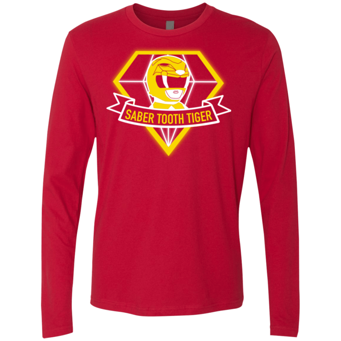 T-Shirts Red / Small Saber Tooth Tiger Men's Premium Long Sleeve